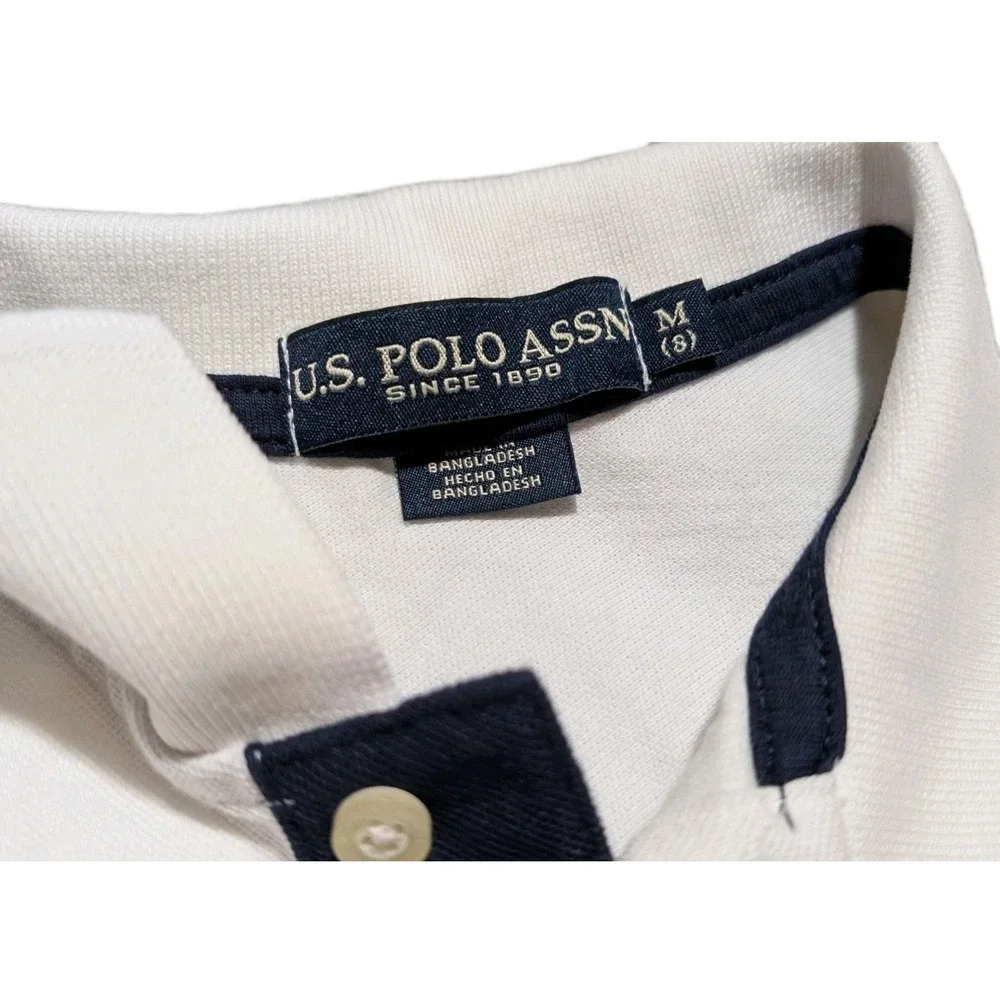 U.S. Polo Assn Boy's White Short Sleeve Collared Polo Shirt Size M‎ 8